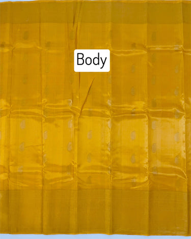 Kanchipuram Tissue Silk Saree | Yellow Gold | Pure Zari | Pure Silk | Handwoven | Ships from California | Pushpam - ShopNaya Exclusive